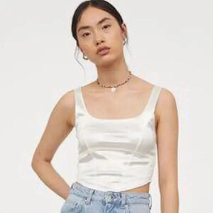 H&M corset bustier satin top